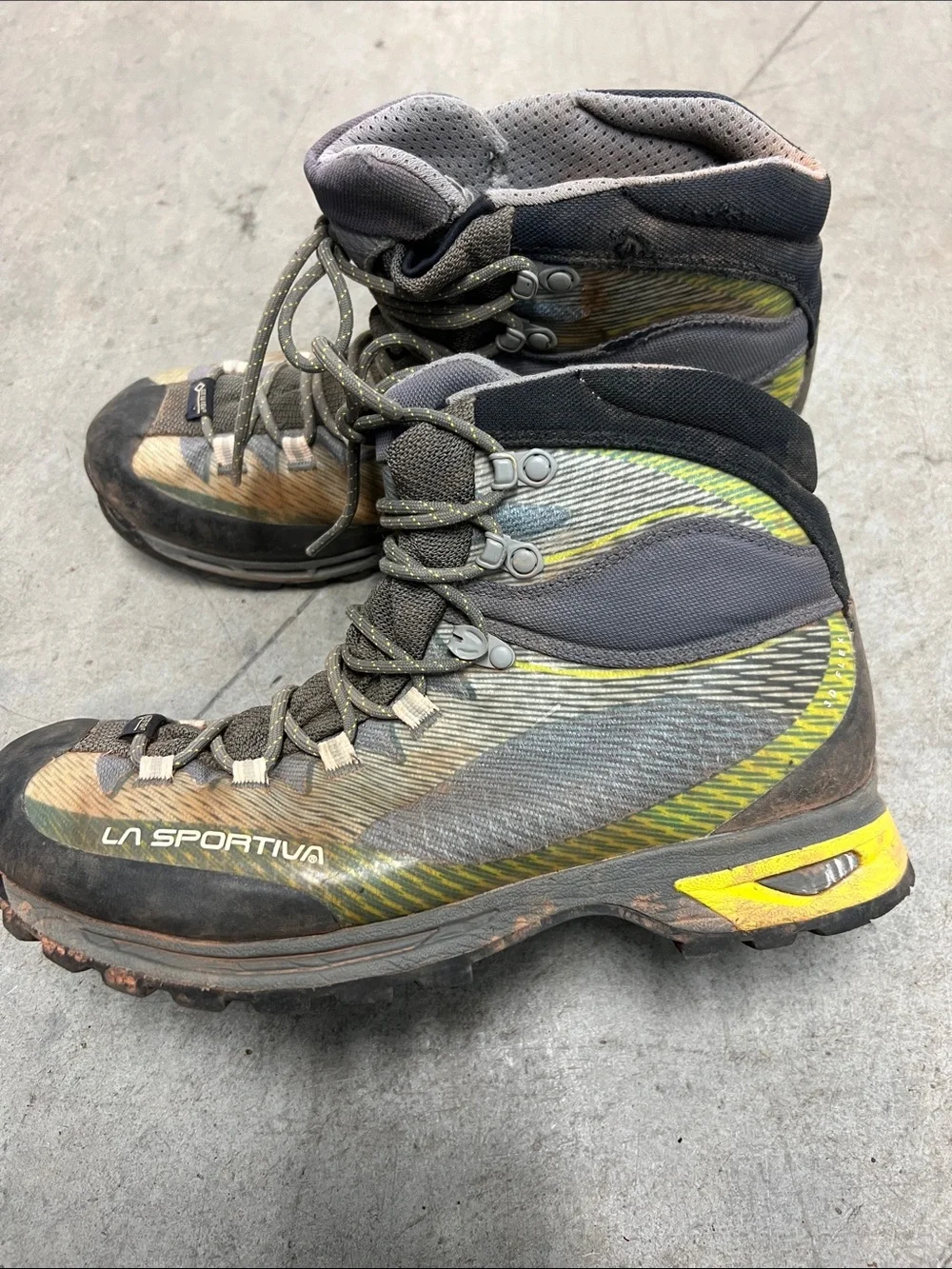 La Sportiva Men's Gray and Yellow Green Trail Boots